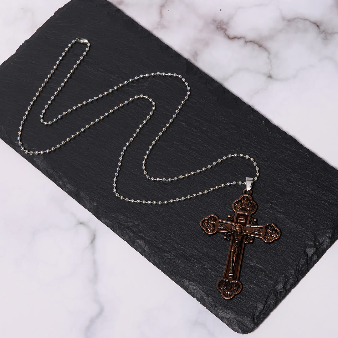 Christiandiscipleshop Classic Style Multicolor Craft Alloy Crucifix Faith Pendant Necklace