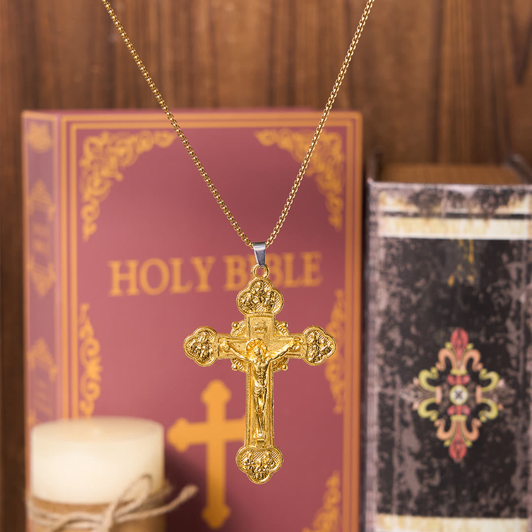 Christiandiscipleshop Classic Style Multicolor Craft Alloy Crucifix Faith Pendant Necklace