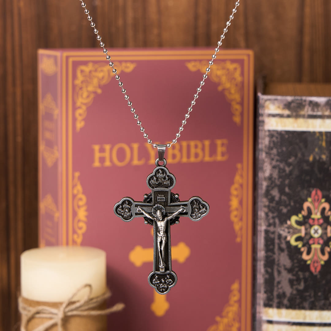 Christiandiscipleshop Classic Style Multicolor Craft Alloy Crucifix Faith Pendant Necklace