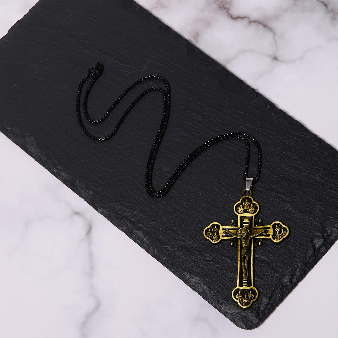 Christiandiscipleshop Classic Style Multicolor Craft Alloy Crucifix Faith Pendant Necklace