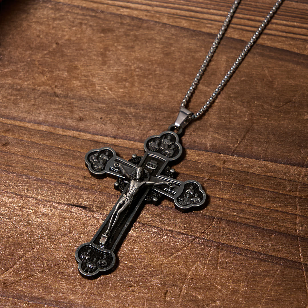 Christiandiscipleshop Classic Style Multicolor Craft Alloy Crucifix Faith Pendant Necklace