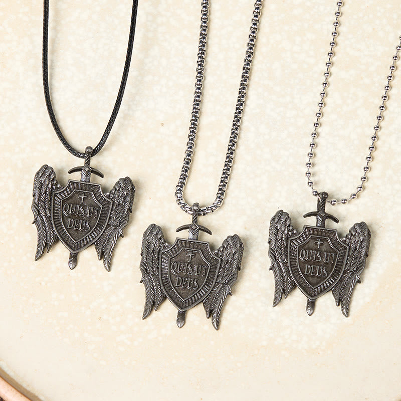 Christiandiscipleshop Guardian Angel Quis Ut Deus Collection Shield of Faith Necklace