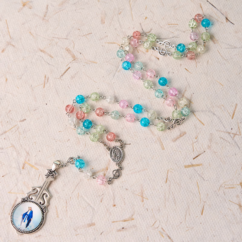Christiandiscipleshop Our Lady of Fatima & Assumption of Our Lady of 8mm Round Multicolor Glass Alloy Chain Rosary