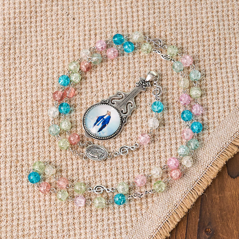 Christiandiscipleshop Our Lady of Fatima & Assumption of Our Lady of 8mm Round Multicolor Glass Alloy Chain Rosary