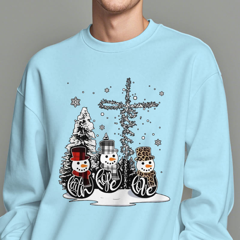 Christiandiscipleshop Colored Style Faith Hope Love Christmas Fleece Lined Polyester Sweatshirt