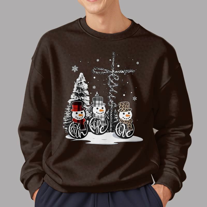 Christiandiscipleshop Colored Style Faith Hope Love Christmas Fleece Lined Polyester Sweatshirt