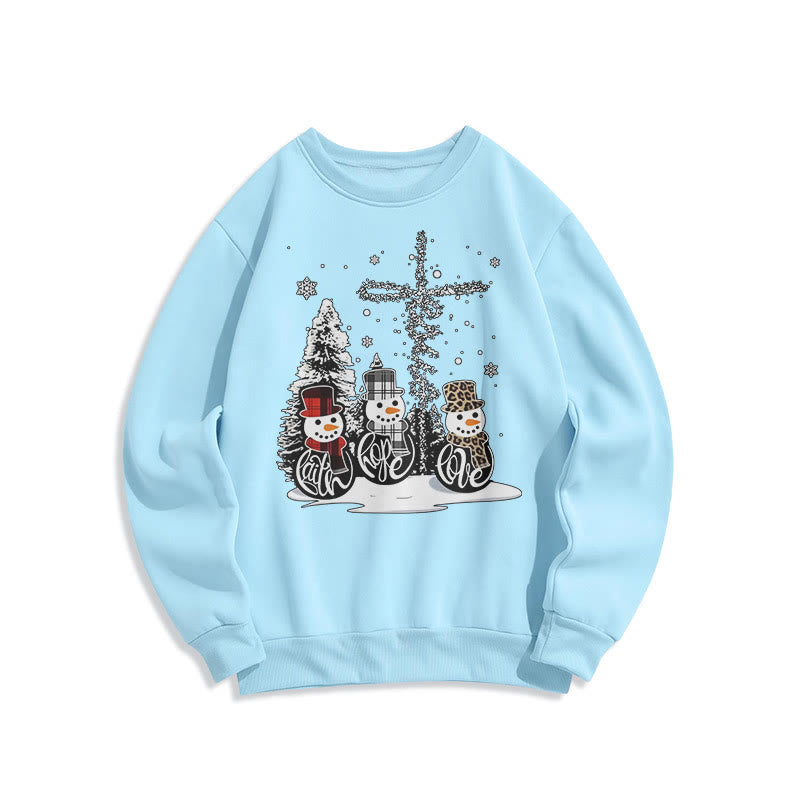 Christiandiscipleshop Colored Style Faith Hope Love Christmas Fleece Lined Polyester Sweatshirt