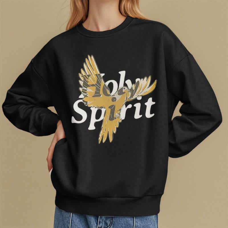 Christiandiscipleshop Classic Style Holy Spirit Flying Dove Fleece Lined Polyester Sweatshirt