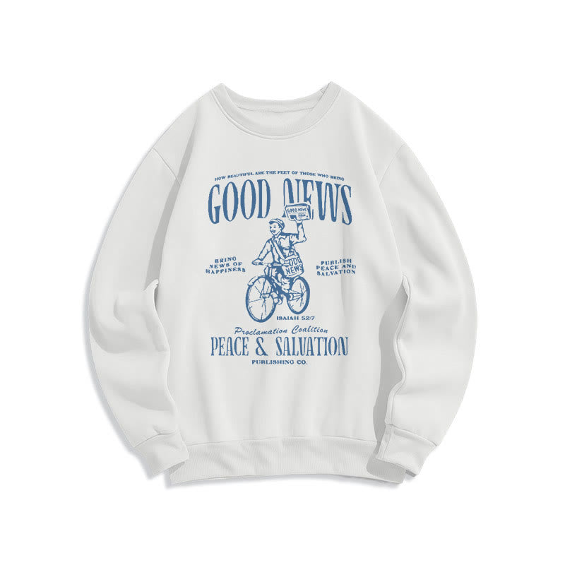 Christiandiscipleshop Quotation Style Good News Isaiah 52:7 Fleece Lined Polyester Sweatshirt
