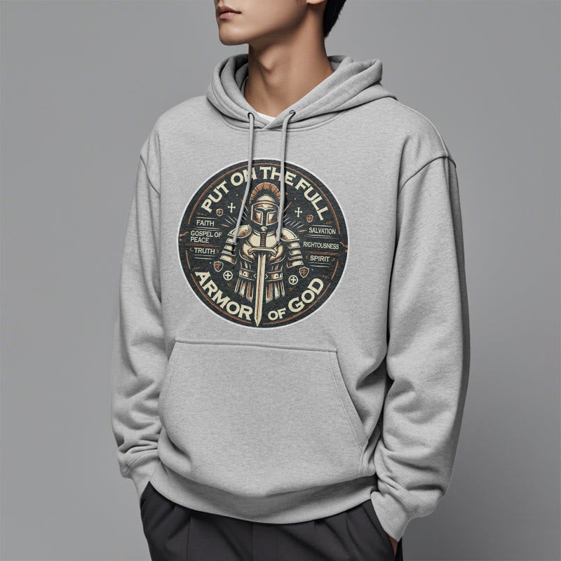 christiandiscipleshop Modern Style Put On The Full Armor of God Fleece Lined Polyester Hoodie