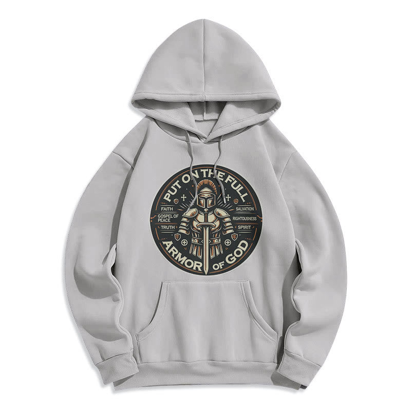 christiandiscipleshop Modern Style Put On The Full Armor of God Fleece Lined Polyester Hoodie