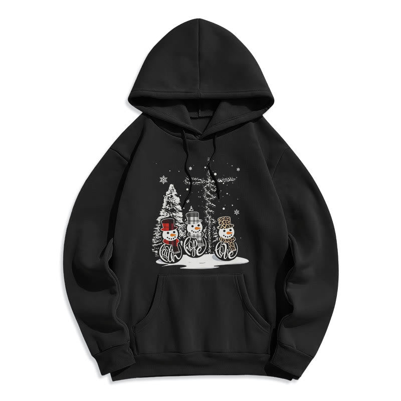 Christiandiscipleshop Colored Style Faith Hope Love Christmas Fleece Lined Polyester Hoodie