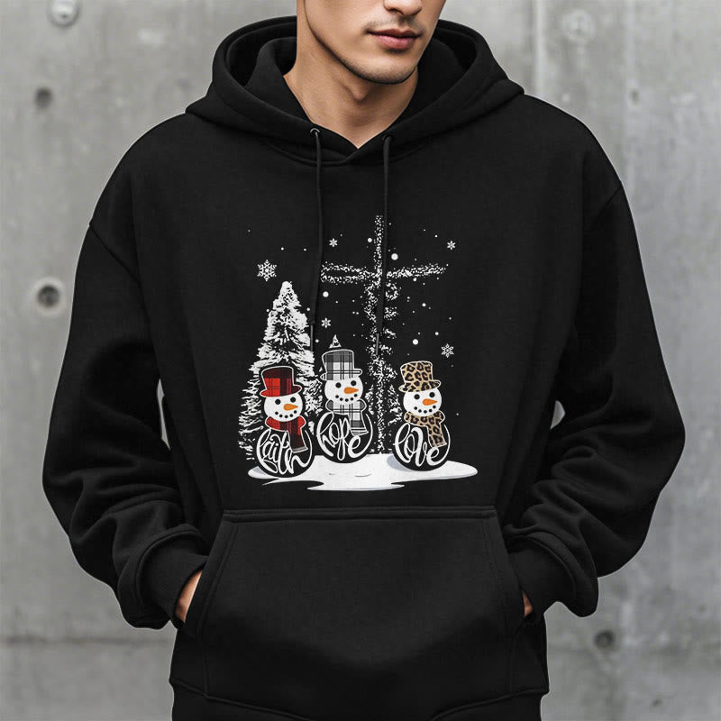 Christiandiscipleshop Colored Style Faith Hope Love Christmas Fleece Lined Polyester Hoodie
