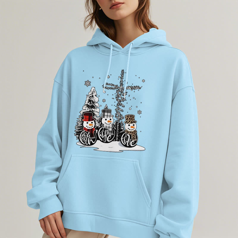 Christiandiscipleshop Colored Style Faith Hope Love Christmas Fleece Lined Polyester Hoodie