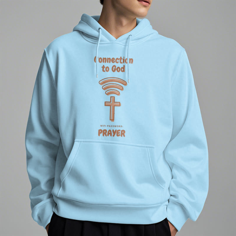 christiandiscipleshop Modern Style Prayer Connection To God Fleece Lined Polyester Hoodie