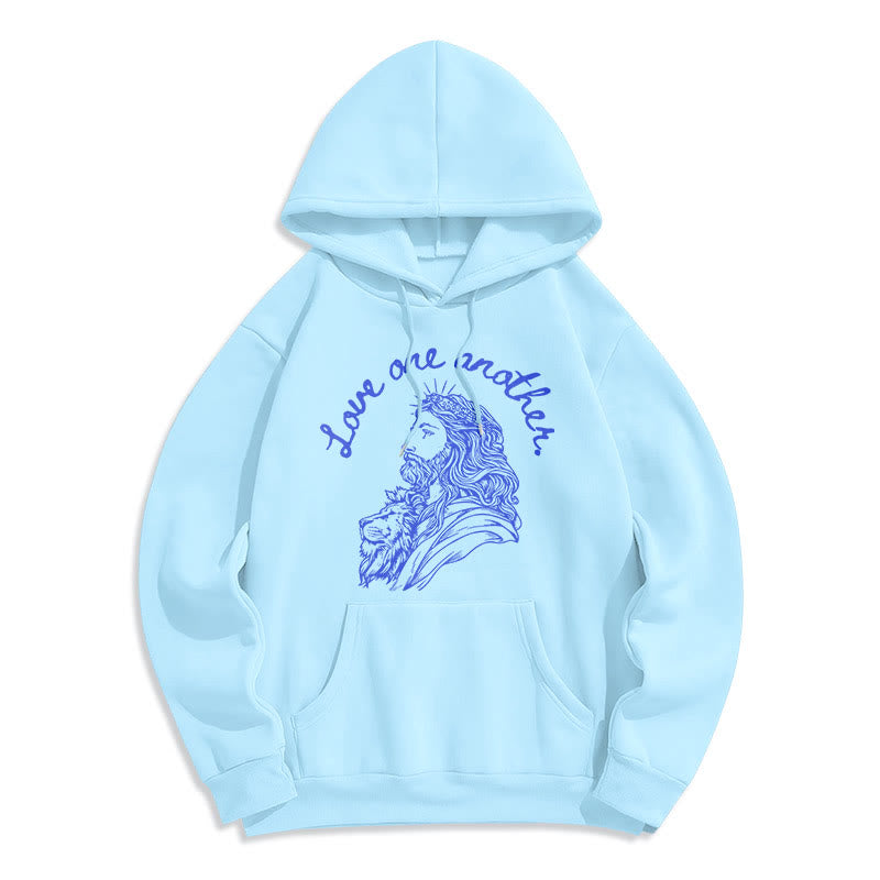 Christiandiscipleshop Classic Style Love One Another Jesus Fleece Lined Polyester Hoodie