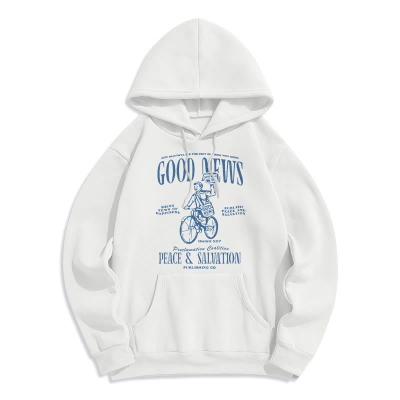 Christiandiscipleshop Quotation Style Good News Isaiah 52:7 Fleece Lined Polyester Hoodie