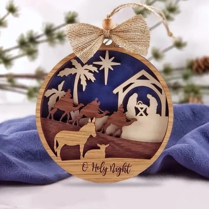 Christiandiscipleshop Rustic Style Holy Night Three Wise Men Christmas Nativity Hanging Ornaments