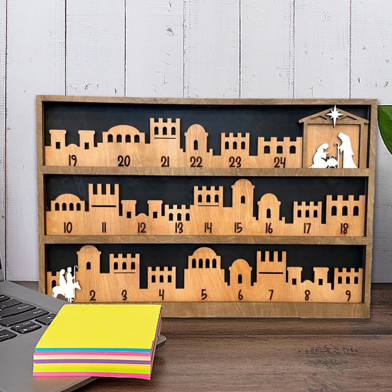 Christianartworkshop Classic Style Bethlehem Journey Advent Countdown Nativity Calendar Desktop Decorations Ornament