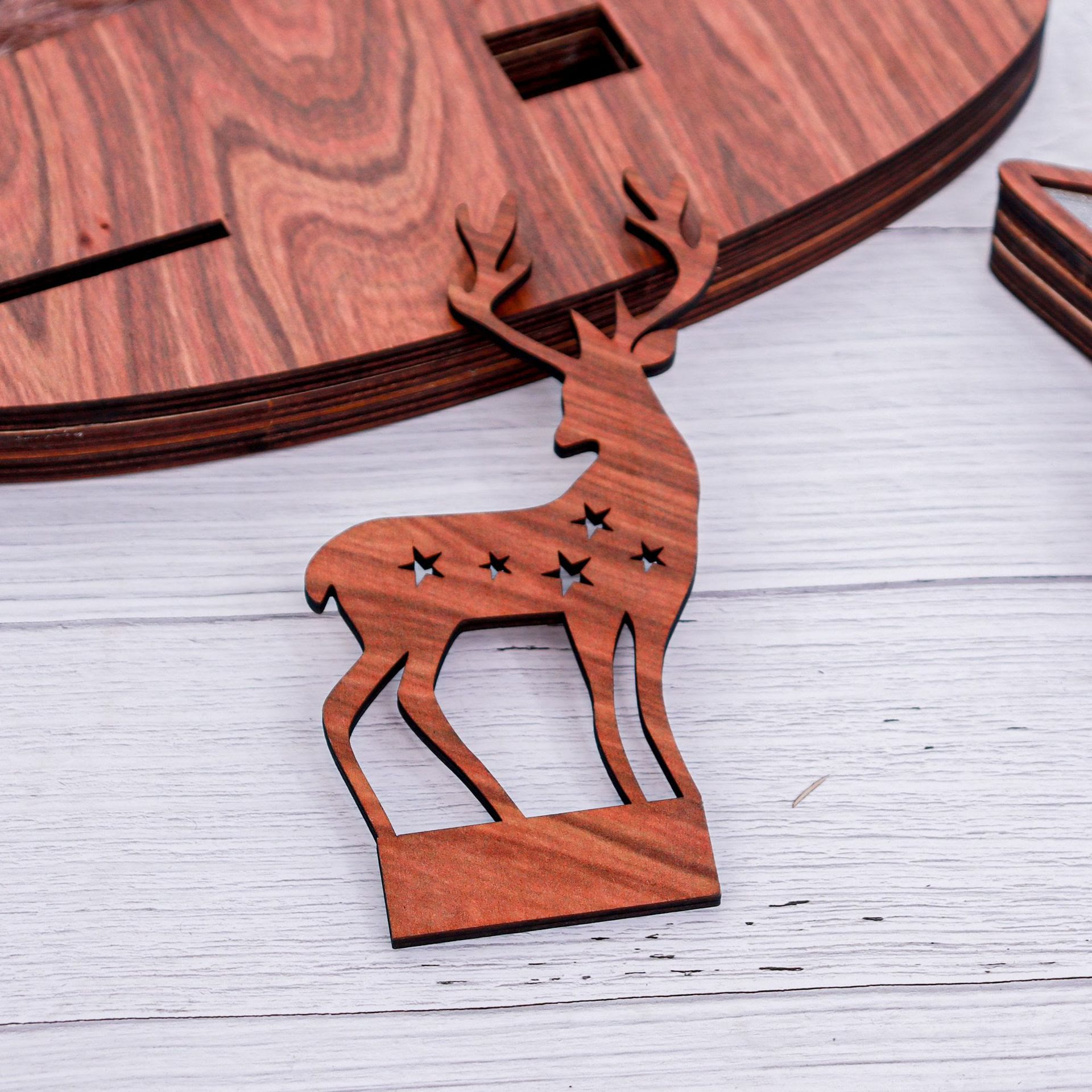 Christiandiscipleshop Classic Style Reindeer Nativity Scene Light Up Desktop Decorations Ornament