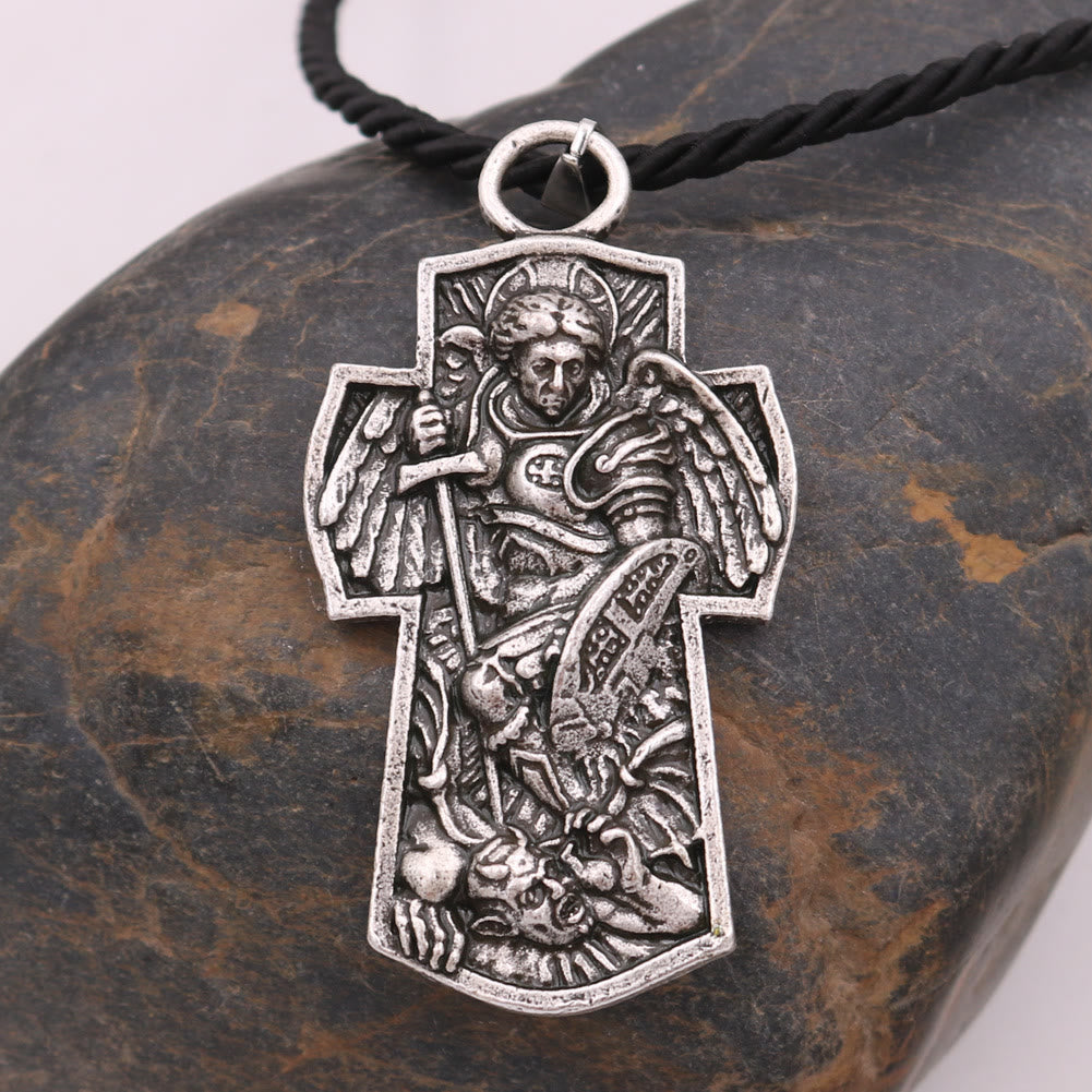 Christiandiscipleshop St. Michael the Archangel Protect Us Medal Titanium Pendant Necklace