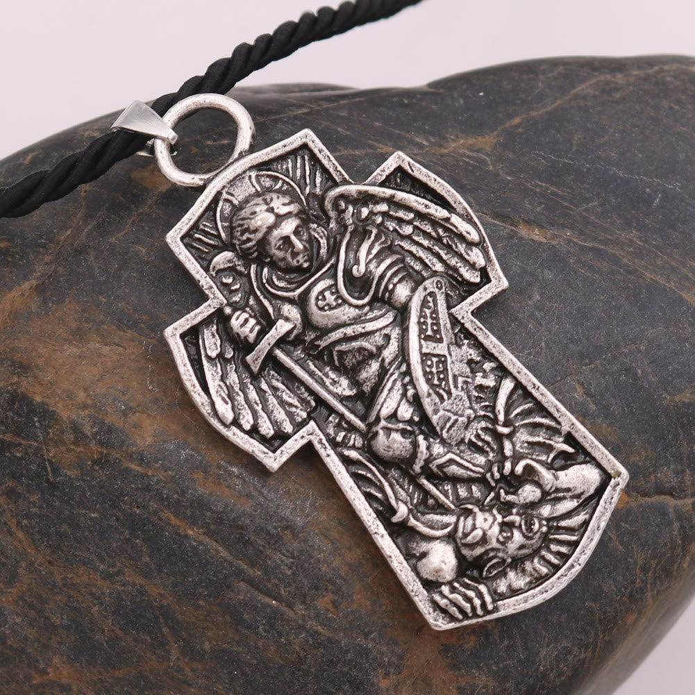 Christiandiscipleshop St. Michael the Archangel Protect Us Medal Titanium Pendant Necklace