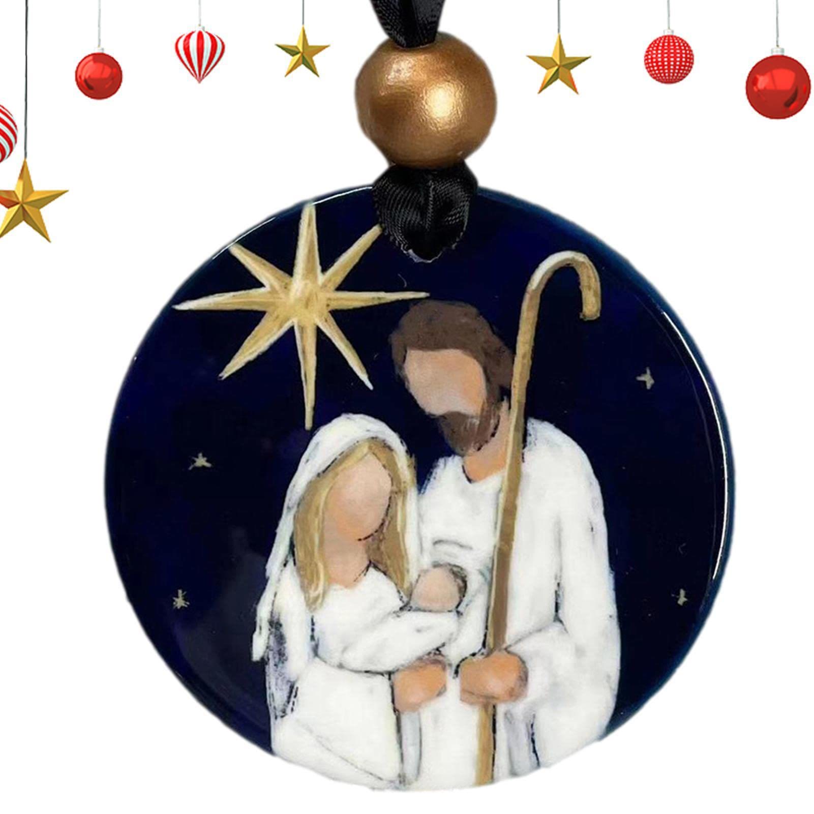 Christiandiscipleshop Colored Style Star Of Bethlehem Nativity Scene Christmas Nativity Hanging Ornaments