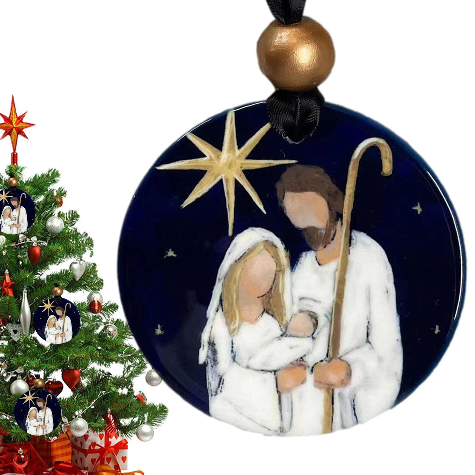 Christiandiscipleshop Colored Style Star Of Bethlehem Nativity Scene Christmas Nativity Hanging Ornaments