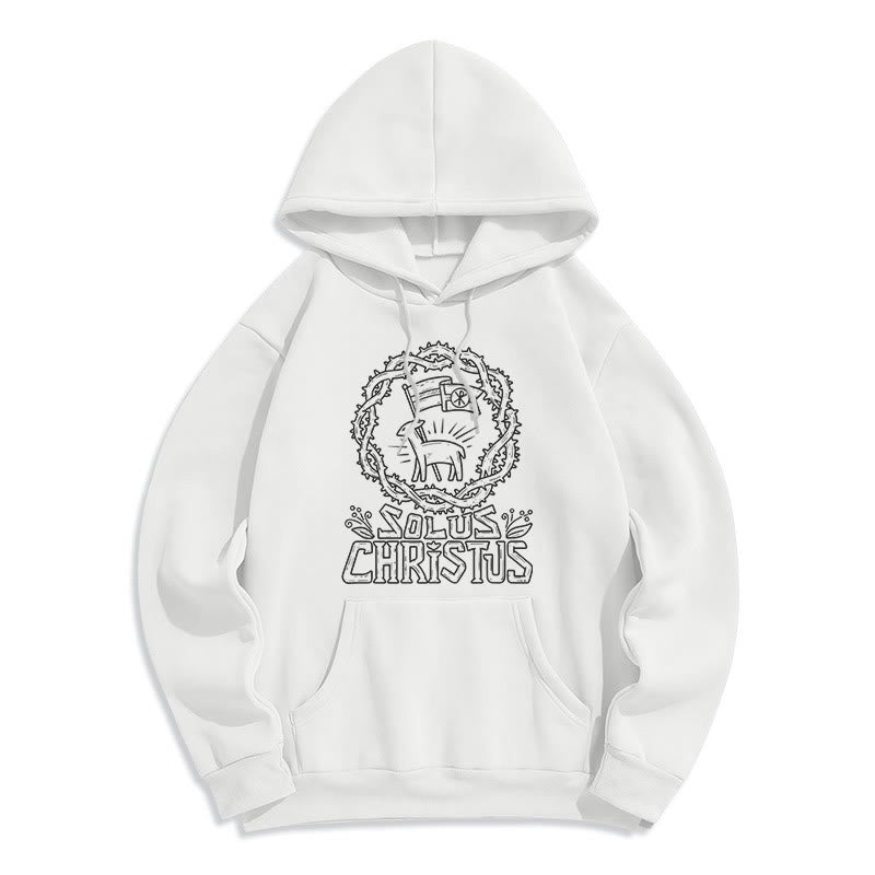 Christiandiscipleshop Modern Style Solus Christus Lamb Fleece Lined Polyester Hoodie