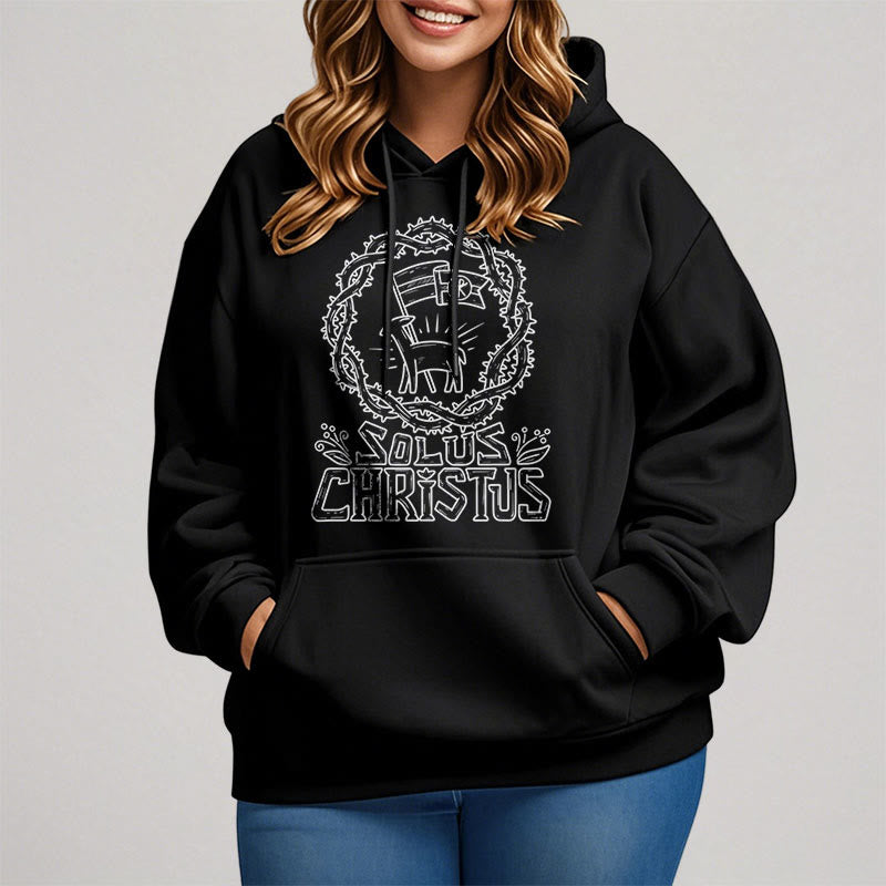 Christiandiscipleshop Modern Style Solus Christus Lamb Fleece Lined Polyester Hoodie