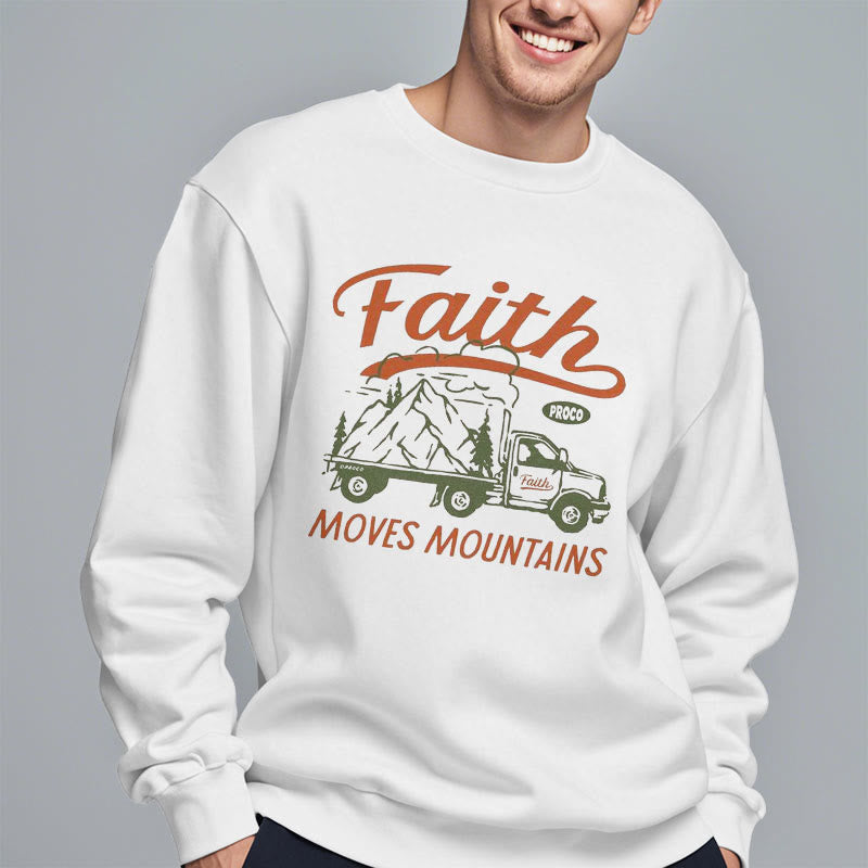 Christiandiscipleshop Quotation  Colored Style Faith Moves Mountains Fleece Lined Polyester Sweatshirt