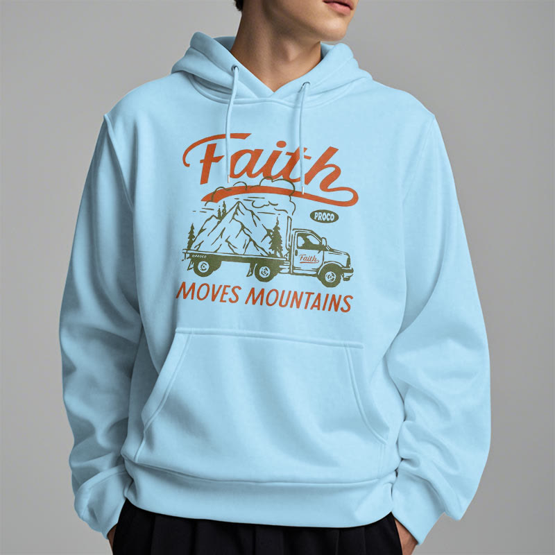 Christiandiscipleshop Quotation  Colored Style Faith Moves Mountains Fleece Lined Polyester Hoodie