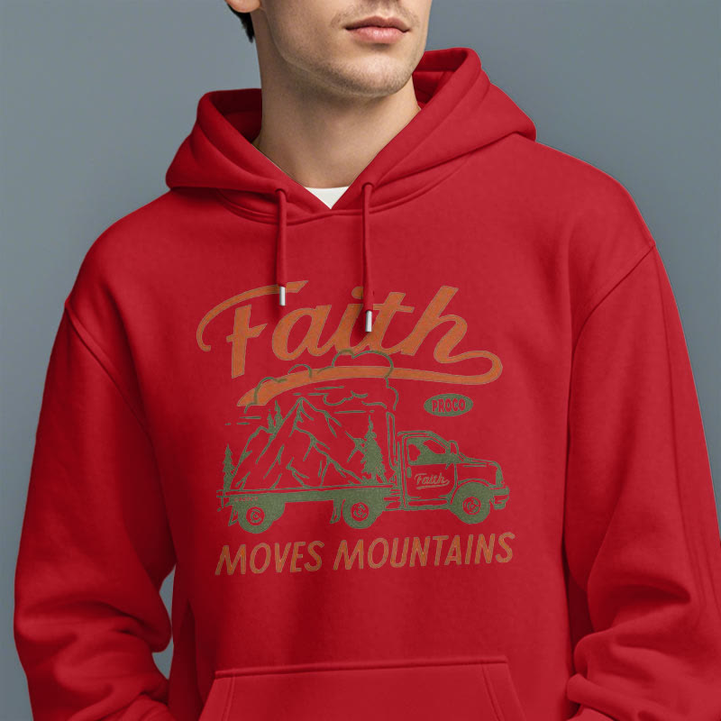 Christiandiscipleshop Quotation  Colored Style Faith Moves Mountains Fleece Lined Polyester Hoodie