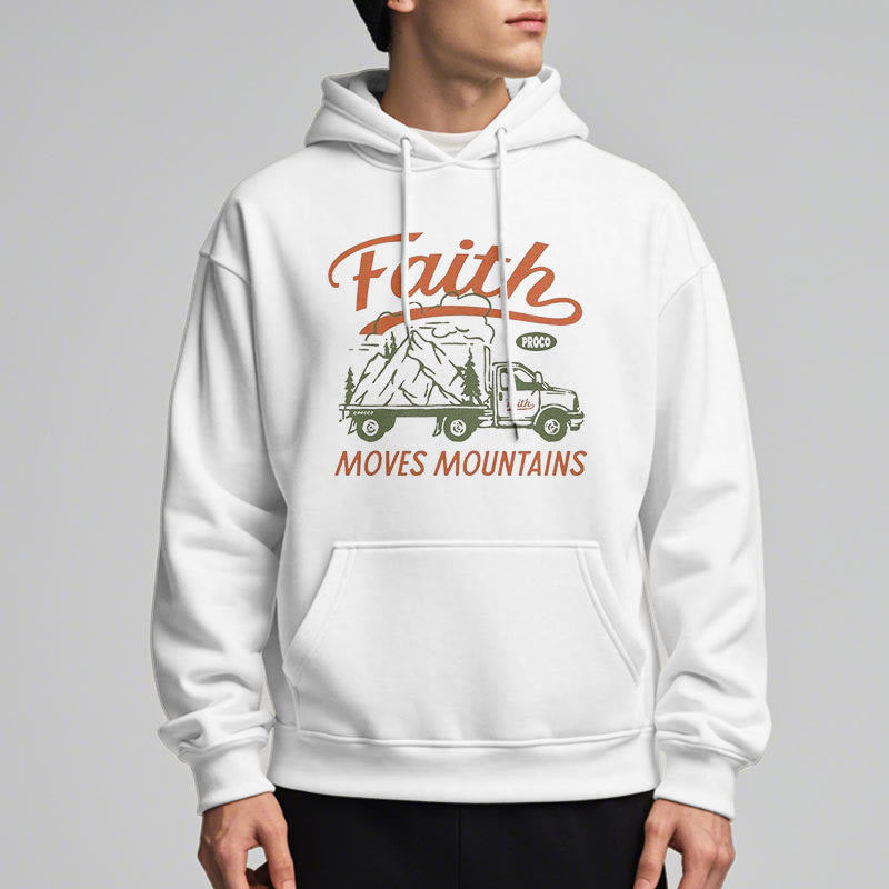 Christiandiscipleshop Quotation  Colored Style Faith Moves Mountains Fleece Lined Polyester Hoodie