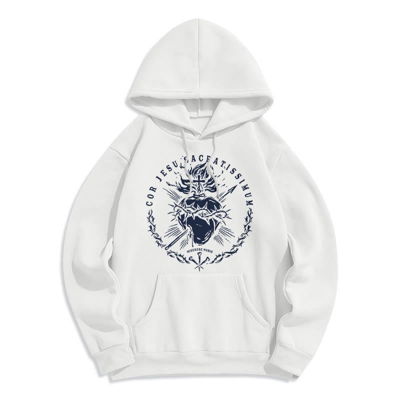 Christiandiscipleshop Classic Style Sacred Heart of Jesus Fleece Lined Polyester    Hoodie