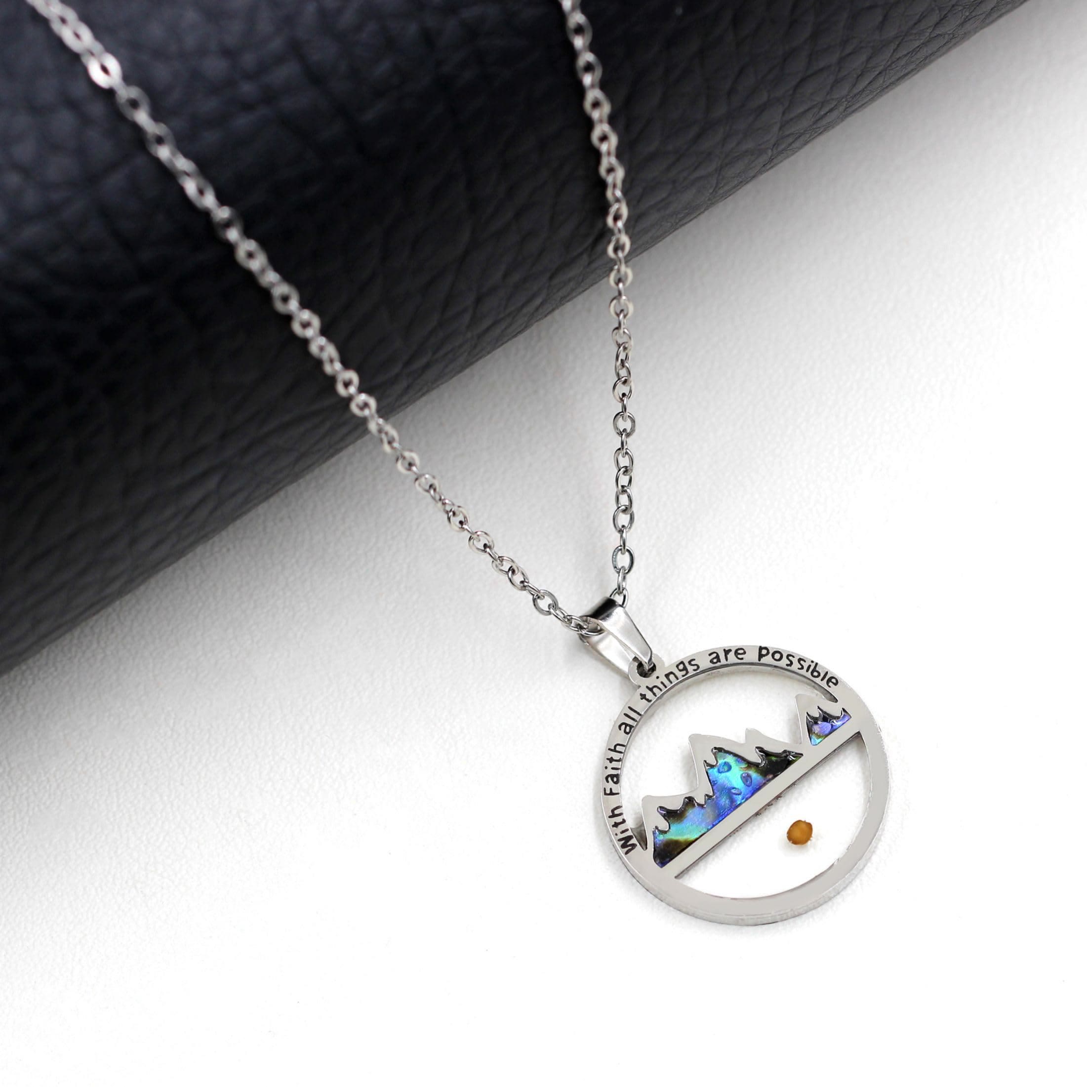 Christiandiscipleshop Classic Style Mustard Seed With Faith All Things Are Possible Pendant Necklace