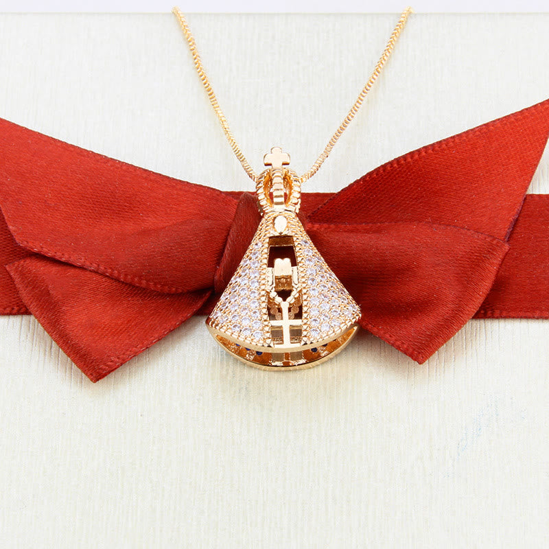 Christiandiscipleshop Classic Style Nossa Senhora Aparecida Divine Protection Pendant Necklace