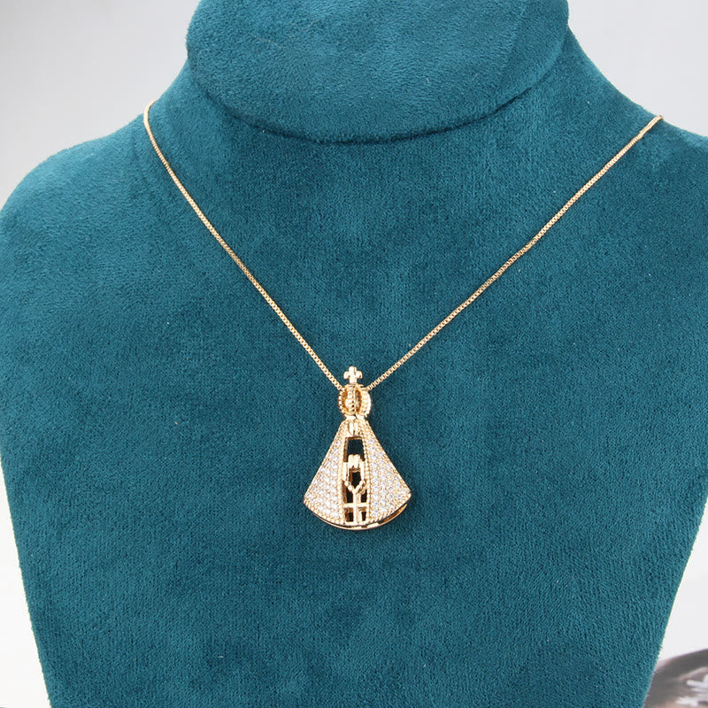 Christiandiscipleshop Classic Style Nossa Senhora Aparecida Divine Protection Pendant Necklace