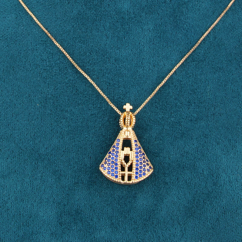 Christiandiscipleshop Classic Style Nossa Senhora Aparecida Divine Protection Pendant Necklace