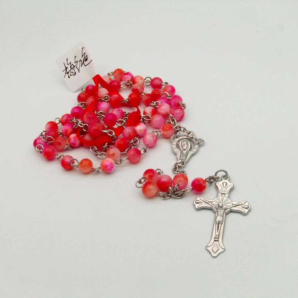 Christiandiscipleshop Our Lady of Rosary & Crucifix of 6 Mm Round Multicolor Alloy Chain Rosary