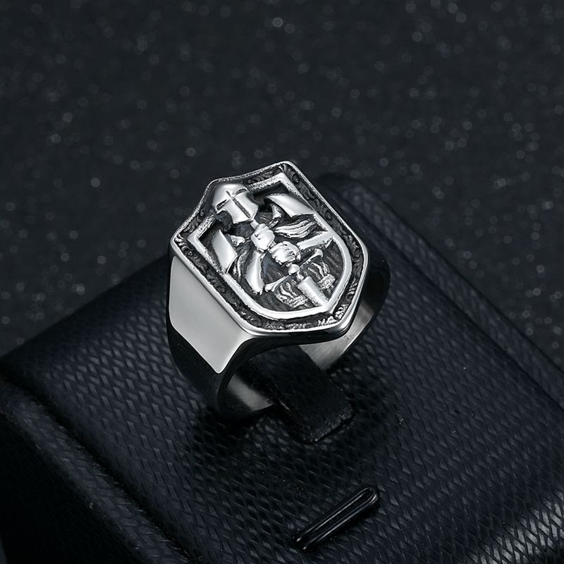 Christiandiscipleshop Classic Style Crusades Shield Sacred Protection Ring