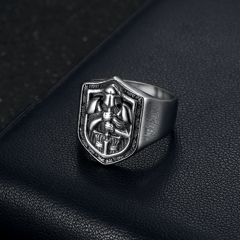 Christiandiscipleshop Classic Style Crusades Shield Sacred Protection Ring