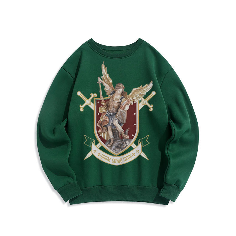 Christiandiscipleshop Classic Style Saint Michael the Archangel Fleece Lined Polyester Sweatshirt