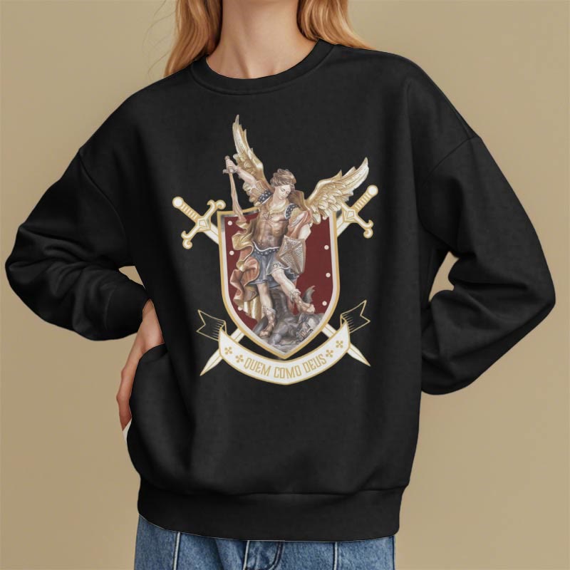 Christiandiscipleshop Classic Style Saint Michael the Archangel Fleece Lined Polyester Sweatshirt