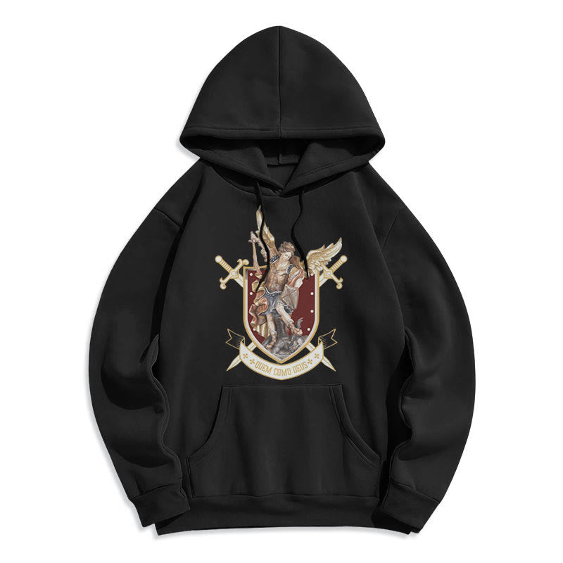 Christiandiscipleshop Classic Style Saint Michael the Archangel Fleece Lined Polyester Hoodie