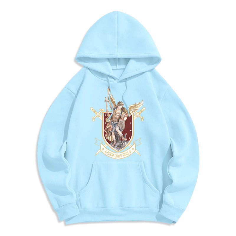 Christiandiscipleshop Classic Style Saint Michael the Archangel Fleece Lined Polyester Hoodie