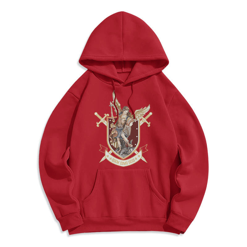 Christiandiscipleshop Classic Style Saint Michael the Archangel Fleece Lined Polyester Hoodie