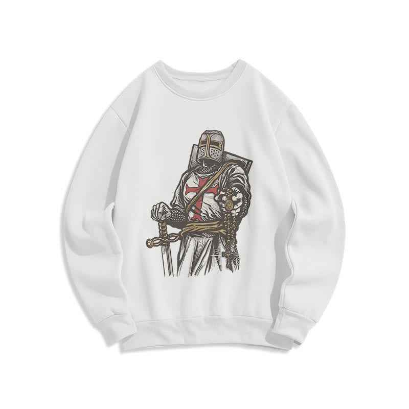 christiandiscipleshop Modern Style Crusader's Valor and Faith Fleece Lined Polyester Sweatshirt