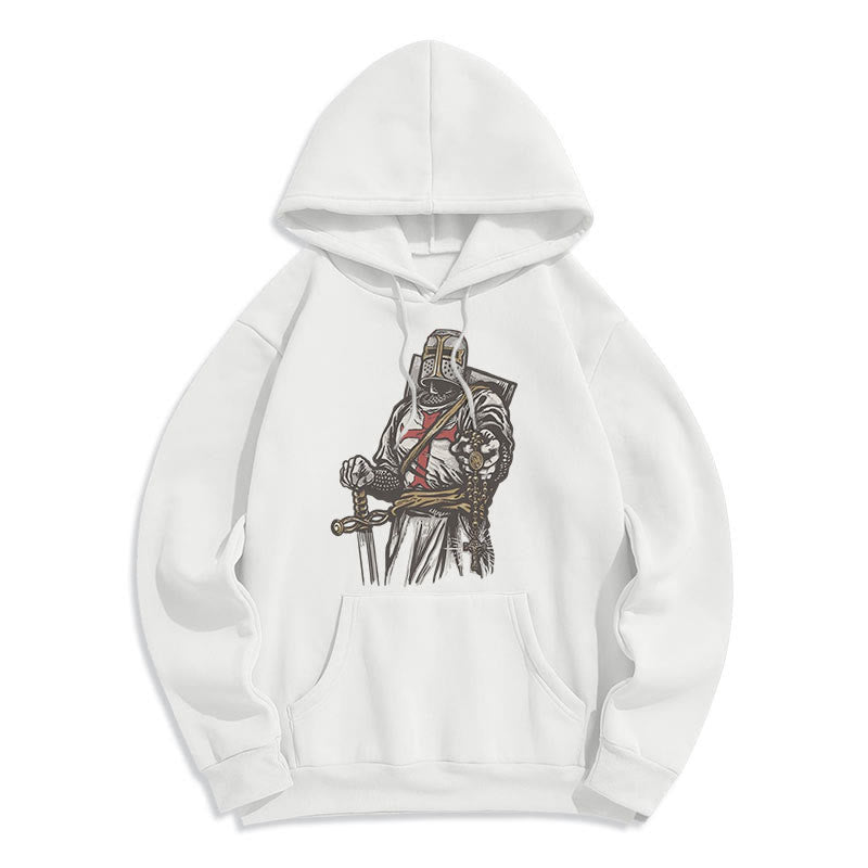 christiandiscipleshop Modern Style Crusader's Valor and Faith Fleece Lined Polyester Hoodie