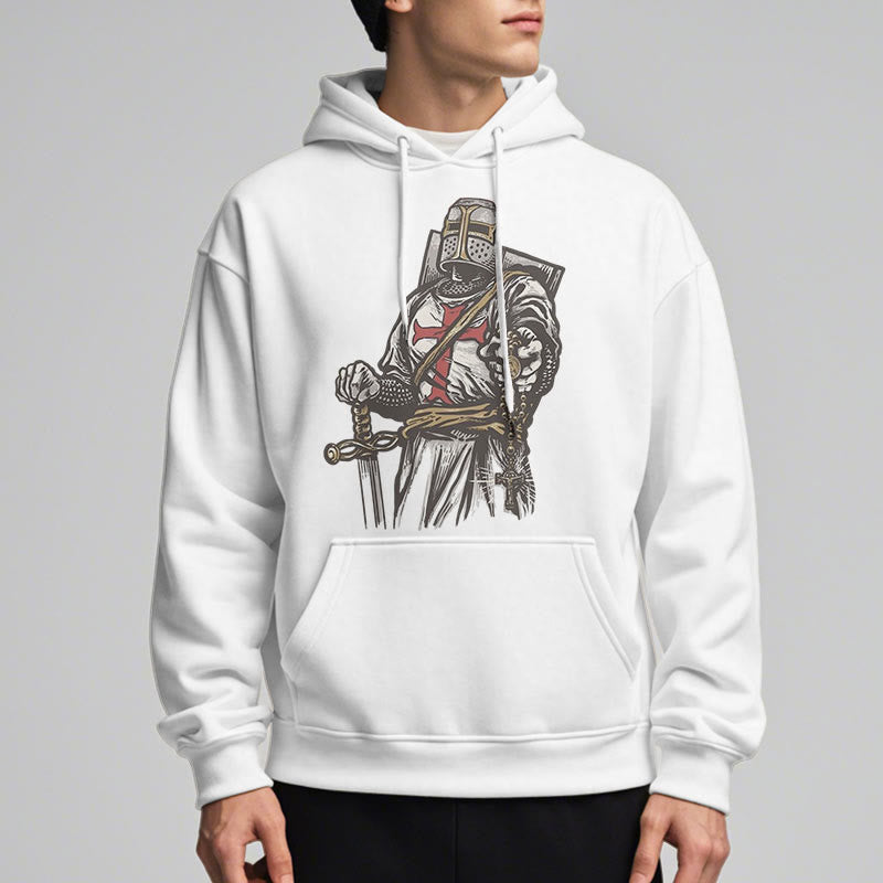 christiandiscipleshop Modern Style Crusader's Valor and Faith Fleece Lined Polyester Hoodie